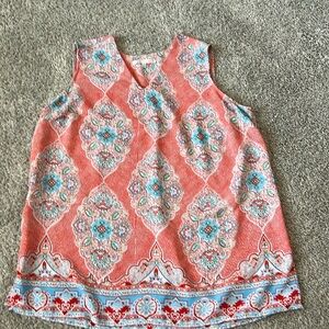 EUC Violet‎ + Claire Plus Size 1X Slinky Top Blouse Romantic Vacation Beach